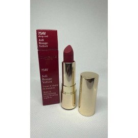 Clarins Joli Rouge Velvet Matte Longwear Lipstick 754V Depp Red NIB