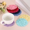 sourcing map Fabric Coasters, 8pcs 4" - Cotton Woven Crochet