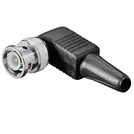 CABLEPELADO BNC Male RG59 Angled No Soldering Impedance 75 Ohm Suitable for Video Signal CCTV and High Frequency Audio Transmission Black