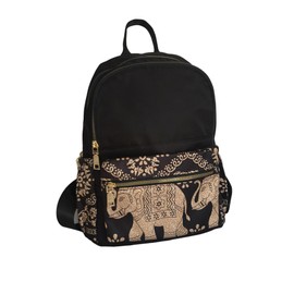 GFM® Womens Small Size Waterproof Nylon Backpack Rucksack - Holidays, Travel, Casual Day Use, Summer, Beach (S4-Elephant) (NBKP-1825-ELE)