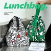 XINGNIAO Creative Graffiti Insulated Lunch Bag, Cotton Canvas Drawstring Bento