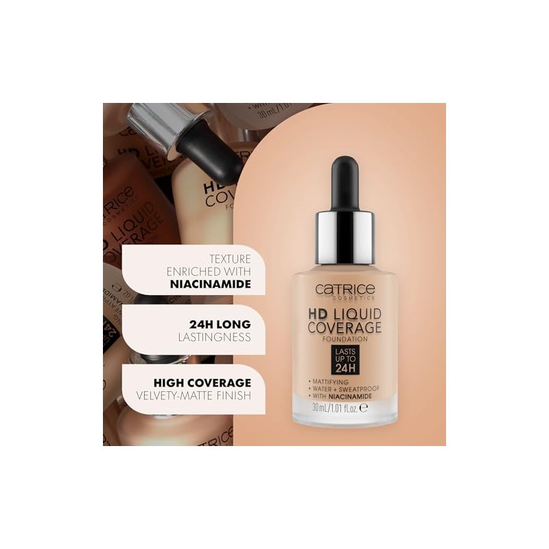 Catrice Base Maquillaje Líquida Alta Cobertura Impecable Vegana Libre Crueldad
