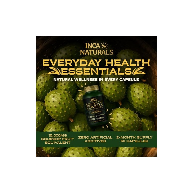Soursop Graviola Capsules | Extra High Strength 15,000mg 30:1 Extract