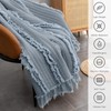 Ultra Soft Pre-Washed Quilted Throw Blanket, Ruffle Fringed Dark Blue