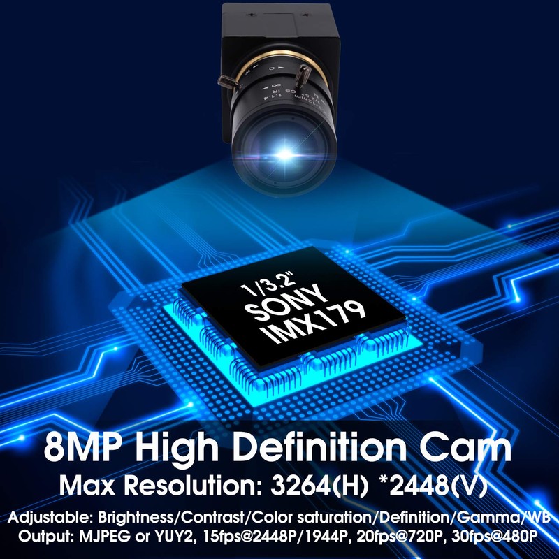 Svpro 8MP USB Webcam with 2.8-12 mm Vario Lens Manual