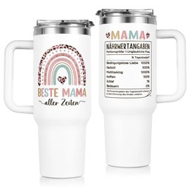 Lustige Geschenke für Mama, Geburtstagsgeschenk für Mama von Tochter & Sohn – 40 oz (1,18 L) Thermobecher mit Strohhalm, Danke Geschenk Mutter Geburtstag, Muttertagsgeschenk, Weihnachtsgeschenke