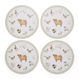Cooksmart Pack of 4 Table Place Mats | Place Mats For Table With British Designs | Table Mats For All Types Of Kitchens - Buttercup Farm