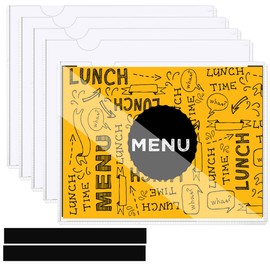 Magnetic Sign Holder, Pack of 5 Transparent Document Frames Magnetic Frame A4 Magnetic Info Frame Picture Frame with Magnetic Strip for Home Office Shop