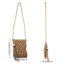 Qianyu Straw Shoulder Bag For Women Summer Small Weave Handmade Handle Tote HandBag Bohemian Shoulder Weave Handbags Vintage Crossbody Beach Bag for Work Travel Outdoor Holiday Beach Travel