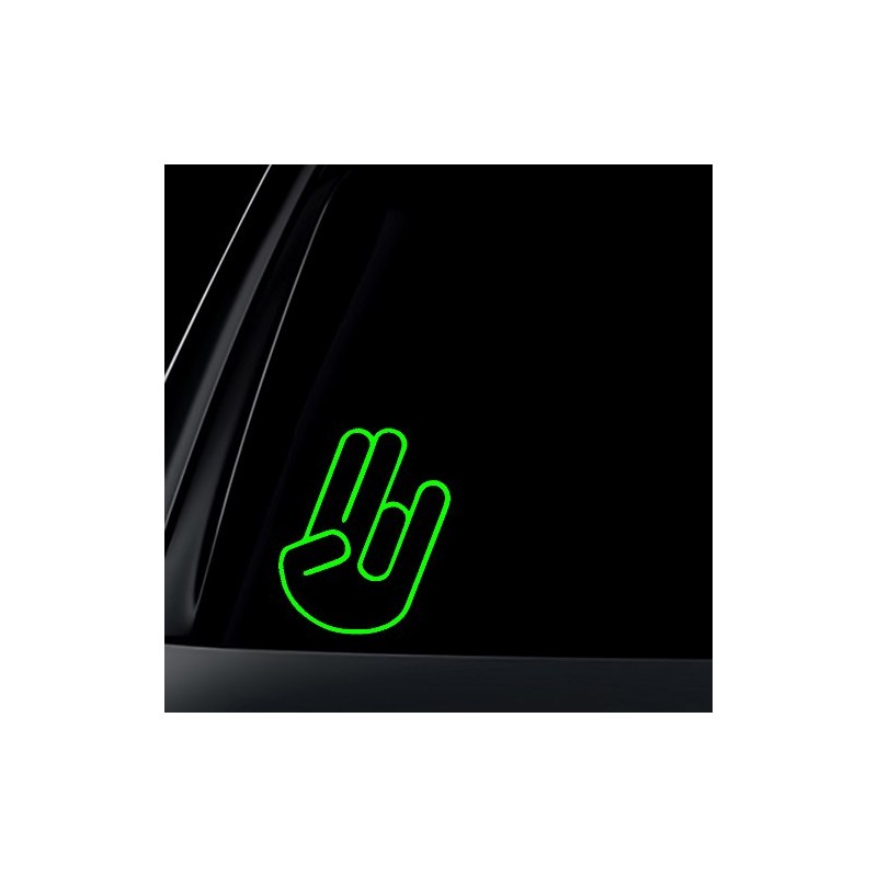 Shocker Hand Sign Car Decal / Sticker - Lime Green