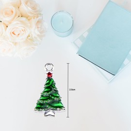 XNHIU 30pcs Christmas Pendant Charms Christmas Jewelry Making Accessory Alloy Xmas Tree Pendants DIY Necklace Bracelet Crafts for Christmas