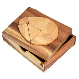 Egg Puzzle Box Puzzle Box Egg Tangram Puzzle Wood Laying Puzzle with Templates for Other Figures, Puzzle Game, Tangram Puzzle, Egg of Columbus, Children's Game, Puzzle Game, 2D Puzzle