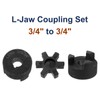 sourcing map 3/4" to 3/4" L090 Flexible 3-Piece L-Jaw Coupling