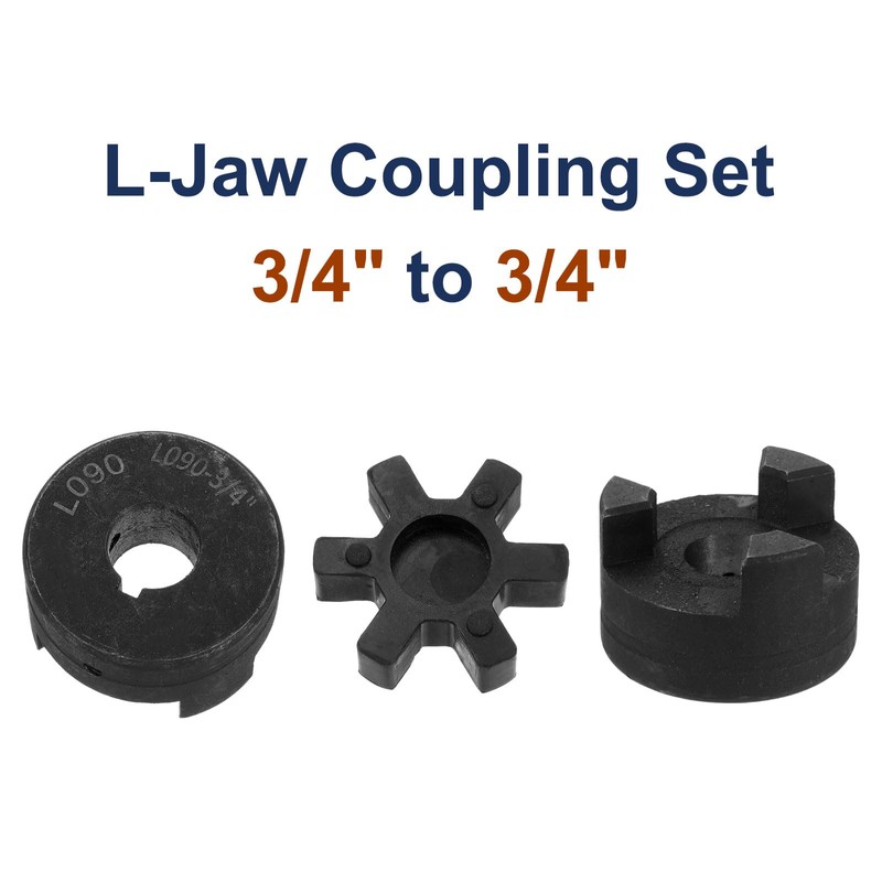 sourcing map 3/4" to 3/4" L090 Flexible 3-Piece L-Jaw Coupling