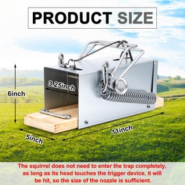 CimoroWin 1 Pcs Squirrel Tube Trap Outdoor Heavy-Duty Rodent Trap, Silver