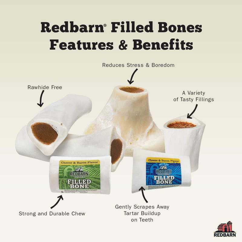 Redbarn Natural Filled Bone for Dogs, Small, Chicken & Apple