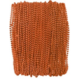 Orange Mardi Gras Beads - 33 inch, 7mm, 72 Necklaces, 6 Dozen Party Decorations