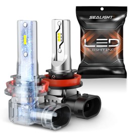 SEALIGHT H16 H8 Fog Lights, 10000 LM 6500 K Cool White Fog lamp Lights or Daytime Running Lamp, Pack of 2