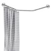Adjustable Silver Corner Shower Rod, 31-41 Inch Diamond Shaped Shower