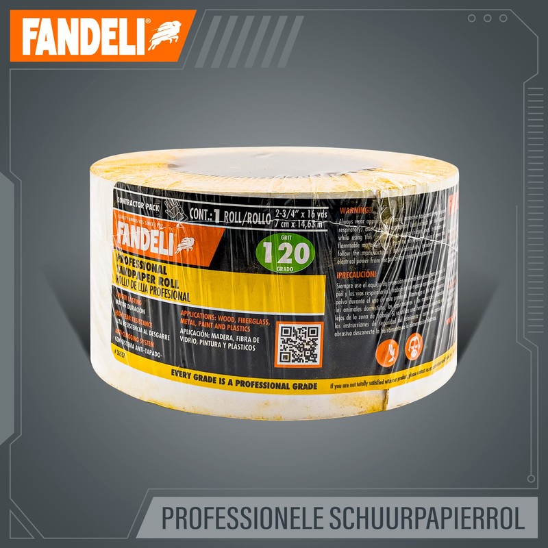 Fandeli | Long Lasting Sandpaper Roll | 120 Grit |