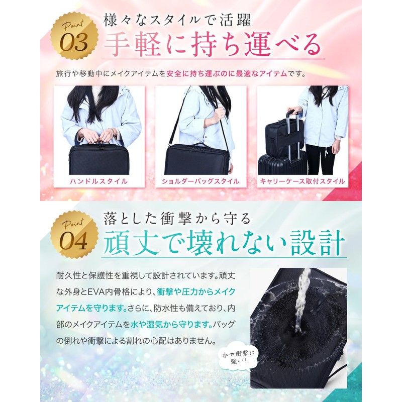 Simple Makeup Box, Large Capacity, Makeup Pouch, Cosmetic Pouch, Black