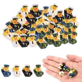 Lyreh 80pcs Mini Veteran Tribute Ducks, Resin Miniature Military Soldier Ducks Small Tiny Funny Uniform Toys Practical Decoration Accessories for Micro Landscape Garden Home Car Party