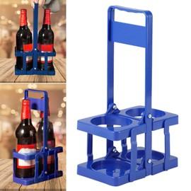 Ｓｉｍｈｏａ Sports Water Bottle Carrier, Foldable Storage Organizer Portable Basket Bottle Stand Water Bottle Holder for Football Gym, Blue
