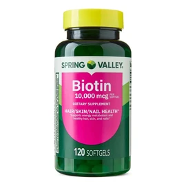 Biotina 10,000mcg (120 Cápsulas) Cabello Hermoso, Uñas Y Piel Sabor Sin Sabor
