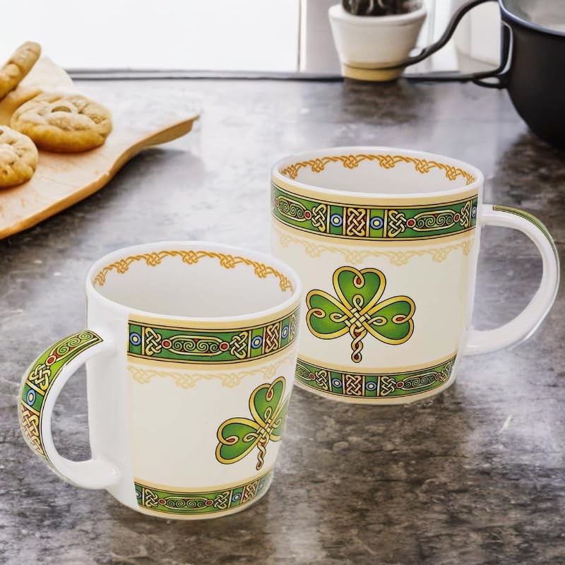 GaelSong Irish Clover Tea Set Bone China Celtic Mugs Made