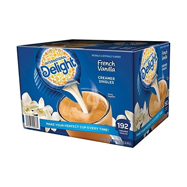 International Delight French Vanilla, 192 Count Single-Serve Coffee Creamers, Special Value 1 Pack=set of 4