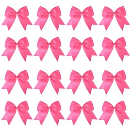 CEELGON 16PCS 8" Pink Cheer Bows Alligator Clip Hair Accessories for Teens Women Girls Softball Competition Sports Cheerleaders -Pink