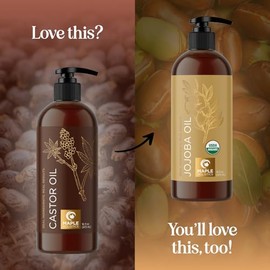Maple Holistics- “Aceite de ricino puro para el cuidado corporal y de la piel, ideal para envolturas y compresas Aceite de ricino para cabello, piel y