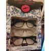 BETSEY JOHNSON 3 Pair Reading Glasses Navy, Clear &Tortoise Frames