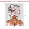 MESHELLY Black Girl Shower Curtain 60Wx72H Gray Pink Shower Curtain