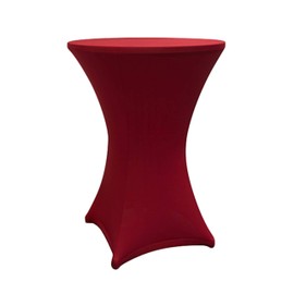 Lumaland high quality standing table cover party event decoration easy care stretch quick dry flexible Ø 80-85cm Red
