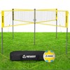Patiassy 4 Square Volleyball Game Set, 16FT 4-Way Volleyball/Badminton Net