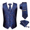 Barry.Wang Men Vest Set Paisley Floral Silk 5PCS Waistcoat Tie