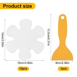 EBHO Pack of 12 Non-Slip Stickers for Bathtubs, Non-Slip Stickers, Non-Slip Mat Bathtub Children, with Premium Scraper, for Bathtub, Shower, Stairs