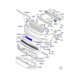 Genuine LAND ROVER Front License Plate Bracket Range Rover VELAR LR095350