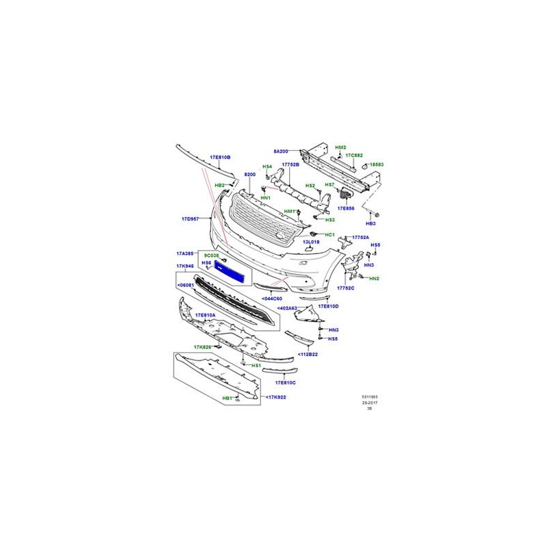 Genuine LAND ROVER Front License Plate Bracket Range Rover VELAR