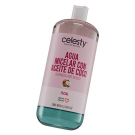 CELESTY | Agua Micelar con Aceite de Coco | Skin Care Limpiador Facial - Desmaquillante | Llevala en tu Cosmetiquera para Maquillaje| Skincare - Hidratante Facial Piel Grasa y Todo tipo de Piel