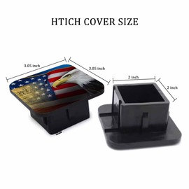 Beabes 2 Inch Bald Eagle Trailer Hitch Cover, American Flag Bald Eagle Constitution Montage Hitch Cover Fit for 2 Inch Hitch Receivers, Rubber Hitch Tube Cover Plug Cap for Trucks Cars SUVs