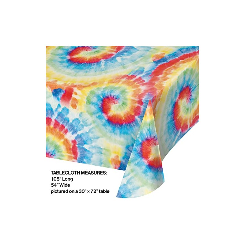 Tie Dye Swirl Plastic Tablecloth, 1 ct