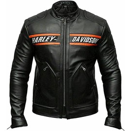 TJVZ Mens Black Leather Jacket 100% Genuine Cowhide Leather Biker Jacket for Men (US, Alpha, Small, Regular, Regular, Black)