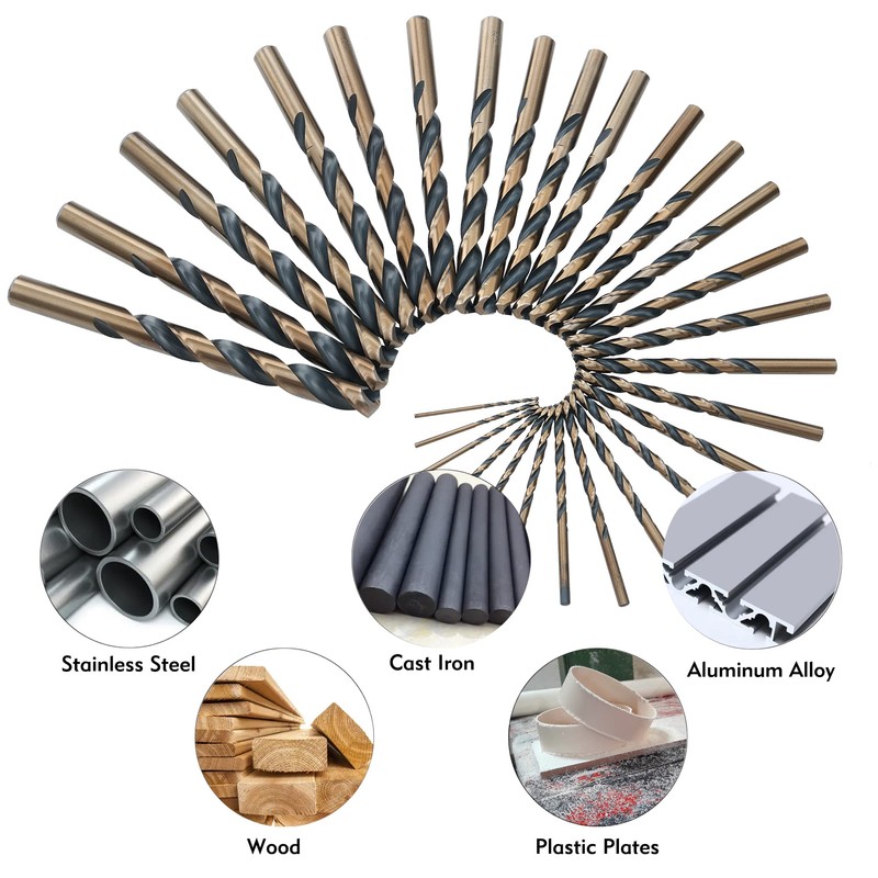 GMTOOLS 29Pcs Cobalt Drill Bit Set, 135 Degree Tip High