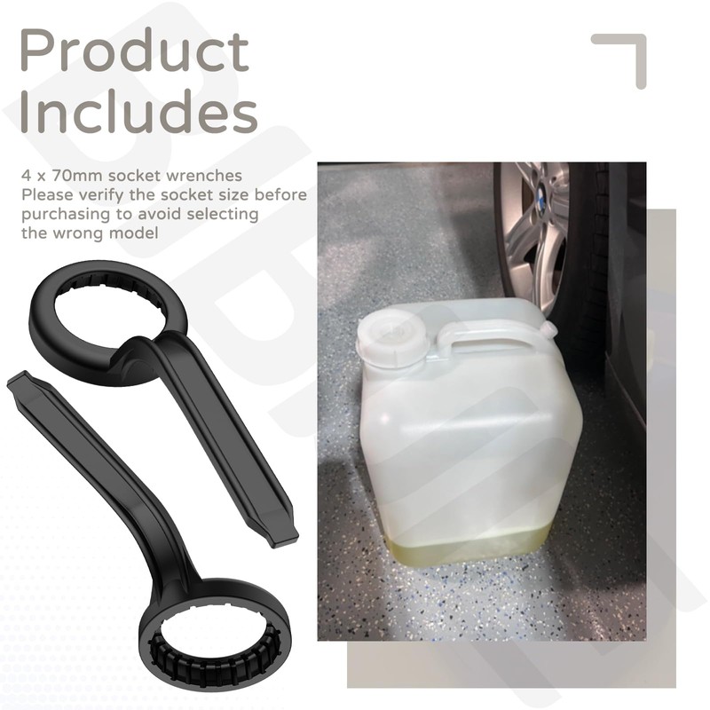 4 Pack Wrench for 70mm Lids Compatible with Rieke Caps