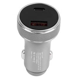 Car Charger Metal Digital Display Short Circuit Protection Fast Charging Cigar Lighter for Vehicle 54W Grey