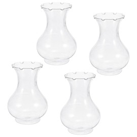 PATIKIL Clear Bulb Vases, 4 Pack Bulb Vase Small Vases Decorative Bud Flower Vase for Home Decor Living Room Table Decorations