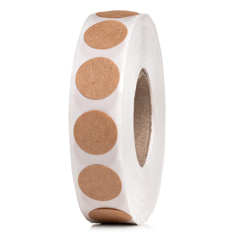 1000pcs Kraft Dot Stickers Roll 0.5 inch | Color Code