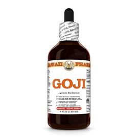 Goji (Lycium Barbarum) Dry Berry Tincture, Made in Hawaii, Organic Raw Materials, All Natural, Vegan, Pure Liquid Extract - 4 fl.oz